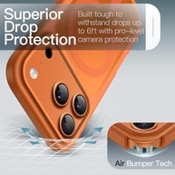 JETech Capa Magnética para iPhone 17 Pro Max (6,9") - MagSafe, Fosca Translúcida, Antichoque e Minimalista (Laranja) - imagem 5