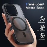 JETech Capa Magnética para iPhone 15 Pro Max (6.7") - MagSafe, Fosca Translúcida e Proteção Anti-Choque (Preta) - imagem 5