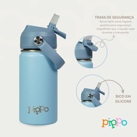 Pippo | Garrafa Térmica Infantil Aço Inox 500ml Azul - Isolamento 24h Frio / 12h Quente - imagem 5