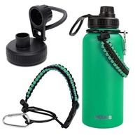 Garrafa Térmica 1000ml Aço Inox - Isolamento Quente e Frio com Alça (Verde Escuro) - imagem 2