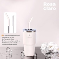 Copo Térmico de Aço Inoxidável 591ml com Canudo - Isolamento a Vácuo Duplo, Prova de Vazamento, Ideal para Viagem e Dia a Dia - imagem 4
