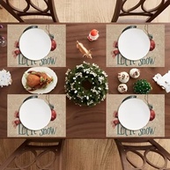 Jogo Americano de Mesa de Natal 29x43cm - Design Let It Snow com Boneco de Neve - imagem 5