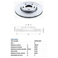 Disco de Freio Dianteiro Ventilado Hipper Hyundai i30, ix35, Sonata, Tucson e Kia Carens, Magentis, Soul - imagem 3