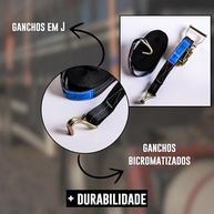 Cinta Catraca com Gancho J 6m: Amarração Segura e Firme para Cargas Pesadas (1500kg) - imagem 5