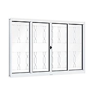 Janela de Aço 100x200cm 4 Folhas com Grade Mosaico – Riobras - imagem 1