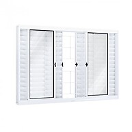 Janela de Aço Veneziana 100x120cm com Grade – Riobras - imagem 1