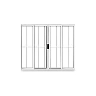 Janela de Correr 100x100cm: 4 Folhas e Grade - imagem 1