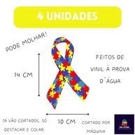 Kit 4 Laços Autismo Adesivos para Carros e Janelas - Conscientização e Apoio - imagem 3