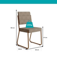 Conjunto de Sala de Jantar com Mesa e 6 Cadeiras Fênix Rosê – Estilo Moderno e Conforto - imagem 3