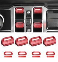 Upgrade Interior Jeep Wrangler JL/Gladiator JT: Capas Botão Vidro Vermelho Fosco (4 Peças) - imagem 2
