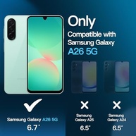 JETech Capa Fosca 3 em 1 para Samsung Galaxy A26 5G: Proteção Completa com Estilo e 2 Protetores de Tela - imagem 3
