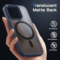 JETech Capa Magnética para iPhone 15 Pro Max: Proteção Fosca Translúcida e Compatibilidade MagSafe (Azul Brilhante) - imagem 5