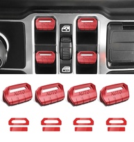 Upgrade Interior Jeep Wrangler JL/Gladiator JT: Capas Botão Vidro Vermelho Fosco (4 Peças) - imagem 1