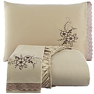 Jogo de Cama Casal Bordado Avelã: Conforto e Elegância - imagem 1