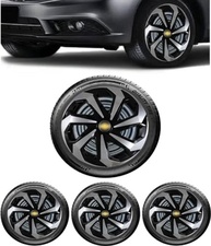 Jogo 4 Calotas Esportivas Spider Aro 13 Preto/Prata para Chevrolet Corsa Wind Classic (1996-2014) - imagem 2