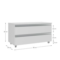 GABINETE JOIA 80CM 02 GAVETAS Branco Inteiro - imagem 1