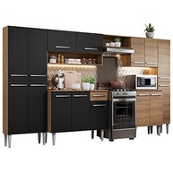 Cozinha Completa Madesa Emilly Joy 15 Portas 1 Gaveta Rustic/Preto - Design Moderno e Funcionalidade - imagem 4