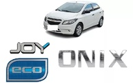 Kit Emblema Onix Cromado + Adesivos Joy e Eco (2017-2019) - Toque de Estilo e Personalidade - imagem 1
