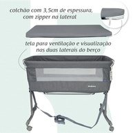 Berço Moisés Co-bed Cinza com Mosquiteiro KaBaby - Segurança e Conforto para Bebês - imagem 5