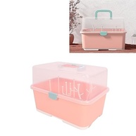 KIMISS Rack de Secagem e Armazenamento para Mamadeiras - Caixa Portátil com Tampa Transparente e Drenagem (Rosa) - imagem 4
