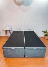 Cama Box Baú Bipartida King com Reforço Blindado e Abertura Prática em Courino Branco - imagem 4