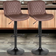 Kit 2 Banquetas Giratórias para Cozinha Americana - Design Moderno em Couro Sintético com Encosto Ergonômico - imagem 2