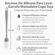 Kit 2 Escovas de Silicone para Limpeza Profunda de Garrafas, Mamadeiras e Copos - Design Ergonômico - imagem 4