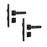Kit 2 Fechaduras Externa Módena Preto Fosco 40mm – Segurança e Design - imagem 1
