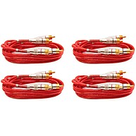 Kit 4 Cabos RCA 1m com Dupla Blindagem e Plug Ouro - imagem 1