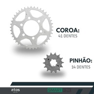 Kit Relação Transmissão Smart Fox XTZ Crosser 150 (2014-2025) - Aço 1045 - imagem 4
