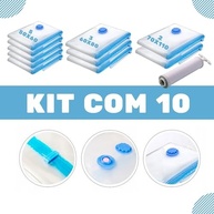 Kit 10 Sacos a Vácuo com Bomba Manual - Organize Malas, Roupas e Guarda Espaço - imagem 3
