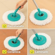 Kit 2 Refis para Mop Giratório 360° - Microfibra Absorvente 27cm - imagem 5