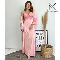 Kit Amamentação: Robe e Camisola Longos Microfibra Light - imagem 1
