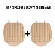 Kit 2 Capas de Banco Automotivo Acolchoado Suede Bege com Porta Objetos - Conforto e Proteção - imagem 3