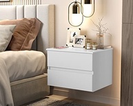 Kit 2 Mesas de Cabeceira Suspensas Tóquio com 2 Gavetas – Design Moderno e Funcionalidade para o Quarto (Branco) - imagem 3