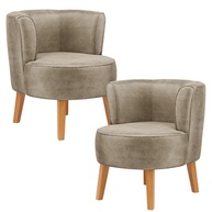 Kit 2 Poltronas Cadeira Moderna em Veludo Cappuccino | Design Sofisticado para Sala de Jantar - imagem 1
