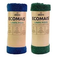 Kit Ecomais Limpa Piso Área Interna 40x60cm - Microfibra Azul e Verde - imagem 2