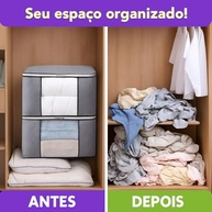 Kit com 4 Caixas Organizadoras Reforçadas com Visor Transparente - Ideal para Closet e Viagens - imagem 5
