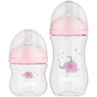 Kit 2 Mamadeiras Easy Flow Elefante Rosa 120/270ml - Sistema Anticólico Buba - imagem 1