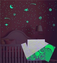 Adesivos que Brilham no Escuro - Kit Sistema Solar 160 Peças com Planetas, Estrelas e Cometas - imagem 1