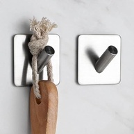 Kit 4 Ganchos de Parede Autoadesivos em Aço Inox – Sem Furo, Resistente à Umidade e Ferrugem, para Banheiro, Cozinha e Lavanderia - imagem 3