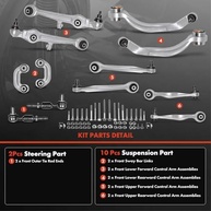 Kit Completo Braço de Controle Suspensão + Junta Esférica para Audi A4, A6, S4 e VW Passat - 13 Peças A-Premium - imagem 4