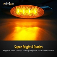 Kit 10 Luzes Marcadoras LED Âmbar Partsam 6-5/8" Cromadas - Segurança e Estilo para seu Caminhão - imagem 4