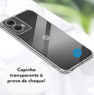 Kit Premium Motorola Moto G75: Capa Anti-Impacto Transparente + Película Cerâmica 9D - imagem 4