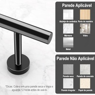 Kit Banheiro 11 Peças em Aço Inox Preto – Organização Moderna e Durável para Banheiro, Cozinha e Quarto - imagem 5