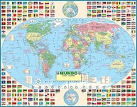 Kit 2 Mapas Gigantes 120x90cm: Brasil Político e Mapa Mundi Atualizado - imagem 3