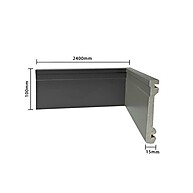 Rodapé Poliestireno Cinza Frisado 10cm x 2,40m – 24m por Kit - imagem 2