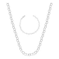 Kit Pulseira e Colar Prata 925 com Elo Coração – Conjunto Elegante e Durável - imagem 1