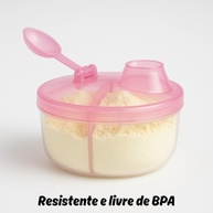Kit 2 Porta Leite em Pó para Bebê e Alimentos - 3 Compartimentos 50ml Cada (Rosa Bebê) - imagem 5