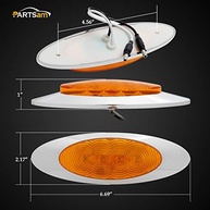 Kit 10 Luzes Marcadoras LED Âmbar Partsam 6-5/8" Cromadas - Segurança e Estilo para seu Caminhão - imagem 5